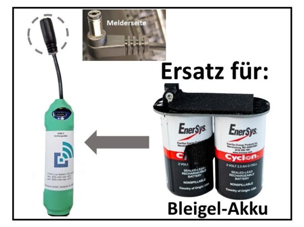 Vallen Alarm - Trapmaster verwisselbare batterij voor oude melders zwarte stekker - Afbeelding 5